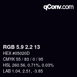 Color code: RGB 5.9 2.2 13 | qconv.com