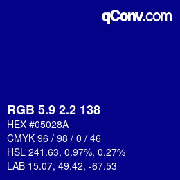 カラーコード: RGB 5.9 2.2 138 | qconv.com