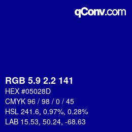 カラーコード: RGB 5.9 2.2 141 | qconv.com