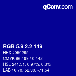 カラーコード: RGB 5.9 2.2 149 | qconv.com