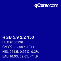 カラーコード: RGB 5.9 2.2 150 | qconv.com