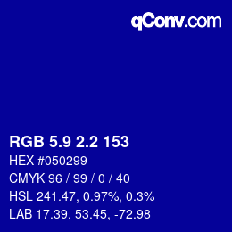 カラーコード: RGB 5.9 2.2 153 | qconv.com
