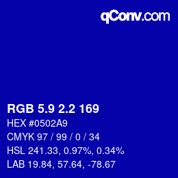 カラーコード: RGB 5.9 2.2 169 | qconv.com