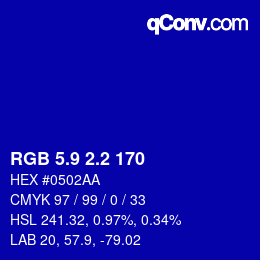 カラーコード: RGB 5.9 2.2 170 | qconv.com
