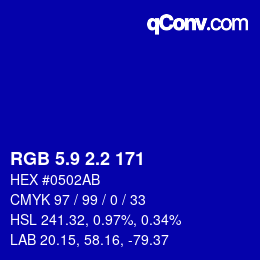 カラーコード: RGB 5.9 2.2 171 | qconv.com