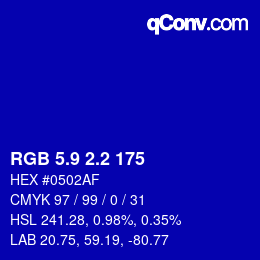 カラーコード: RGB 5.9 2.2 175 | qconv.com