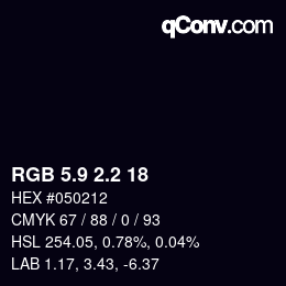 Color code: RGB 5.9 2.2 18 | qconv.com