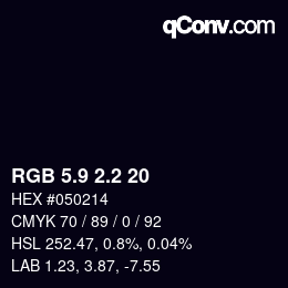Color code: RGB 5.9 2.2 20 | qconv.com