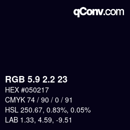 Color code: RGB 5.9 2.2 23 | qconv.com