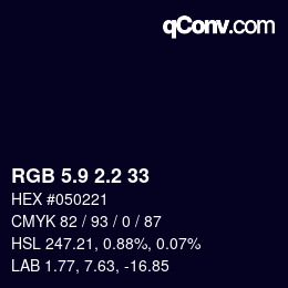Color code: RGB 5.9 2.2 33 | qconv.com