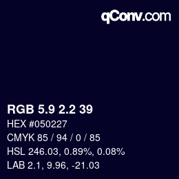 カラーコード: RGB 5.9 2.2 39 | qconv.com