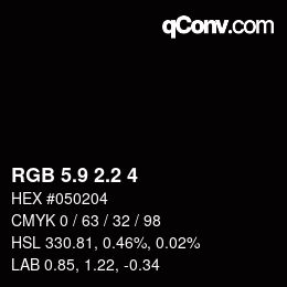 カラーコード: RGB 5.9 2.2 4 | qconv.com
