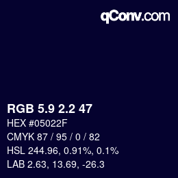 カラーコード: RGB 5.9 2.2 47 | qconv.com