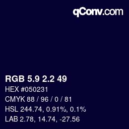 カラーコード: RGB 5.9 2.2 49 | qconv.com