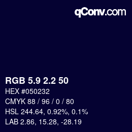 カラーコード: RGB 5.9 2.2 50 | qconv.com