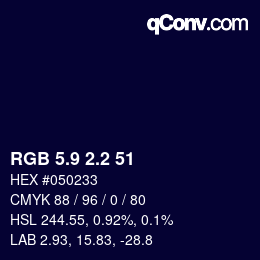 カラーコード: RGB 5.9 2.2 51 | qconv.com