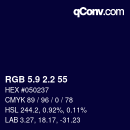 カラーコード: RGB 5.9 2.2 55 | qconv.com