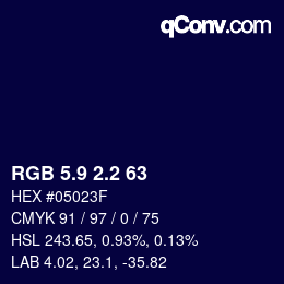 カラーコード: RGB 5.9 2.2 63 | qconv.com