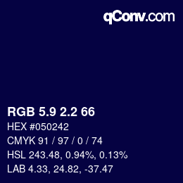 カラーコード: RGB 5.9 2.2 66 | qconv.com