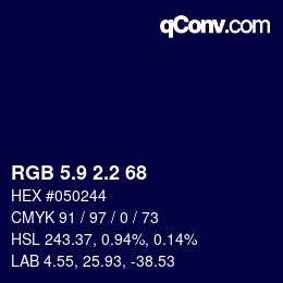カラーコード: RGB 5.9 2.2 68 | qconv.com
