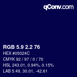 Color code: RGB 5.9 2.2 76 | qconv.com