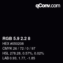 Color code: RGB 5.9 2.2 8 | qconv.com