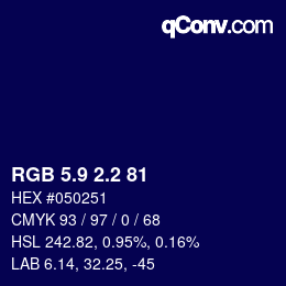 Color code: RGB 5.9 2.2 81 | qconv.com