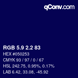カラーコード: RGB 5.9 2.2 83 | qconv.com
