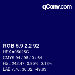 カラーコード: RGB 5.9 2.2 92 | qconv.com