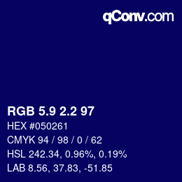 カラーコード: RGB 5.9 2.2 97 | qconv.com