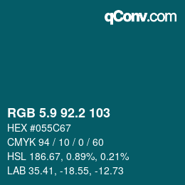 Color code: RGB 5.9 92.2 103 | qconv.com
