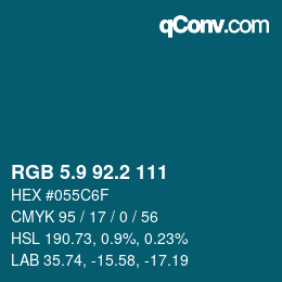 カラーコード: RGB 5.9 92.2 111 | qconv.com