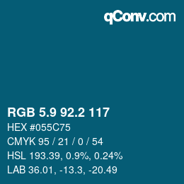 Color code: RGB 5.9 92.2 117 | qconv.com