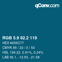 Color code: RGB 5.9 92.2 119 | qconv.com