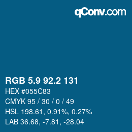Color code: RGB 5.9 92.2 131 | qconv.com