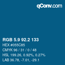 Color code: RGB 5.9 92.2 133 | qconv.com