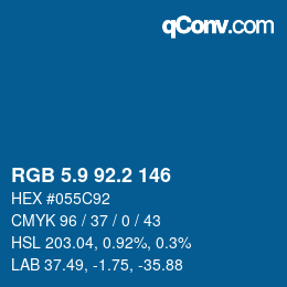 Color code: RGB 5.9 92.2 146 | qconv.com