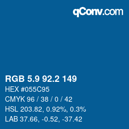Farbcode: RGB 5.9 92.2 149 | qconv.com