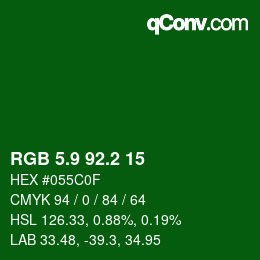 カラーコード: RGB 5.9 92.2 15 | qconv.com