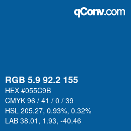 Color code: RGB 5.9 92.2 155 | qconv.com