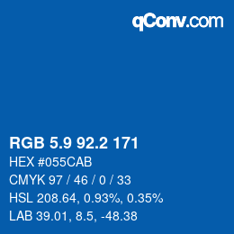 Color code: RGB 5.9 92.2 171 | qconv.com