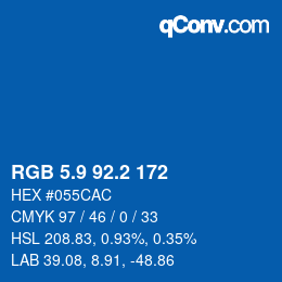 Color code: RGB 5.9 92.2 172 | qconv.com