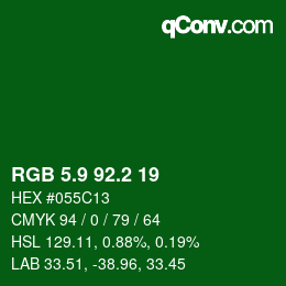 カラーコード: RGB 5.9 92.2 19 | qconv.com