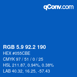 Color code: RGB 5.9 92.2 190 | qconv.com