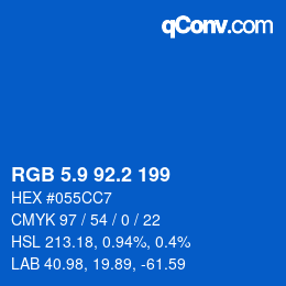 Color code: RGB 5.9 92.2 199 | qconv.com