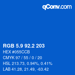 Color code: RGB 5.9 92.2 203 | qconv.com