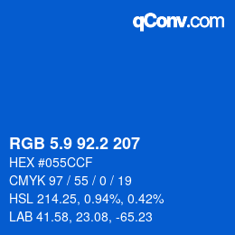 Color code: RGB 5.9 92.2 207 | qconv.com