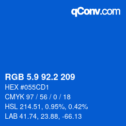 Farbcode: RGB 5.9 92.2 209 | qconv.com