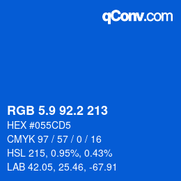 Color code: RGB 5.9 92.2 213 | qconv.com