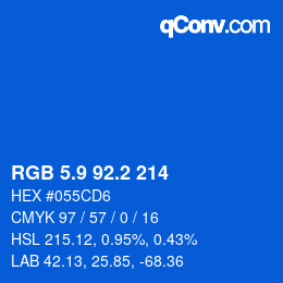 Color code: RGB 5.9 92.2 214 | qconv.com